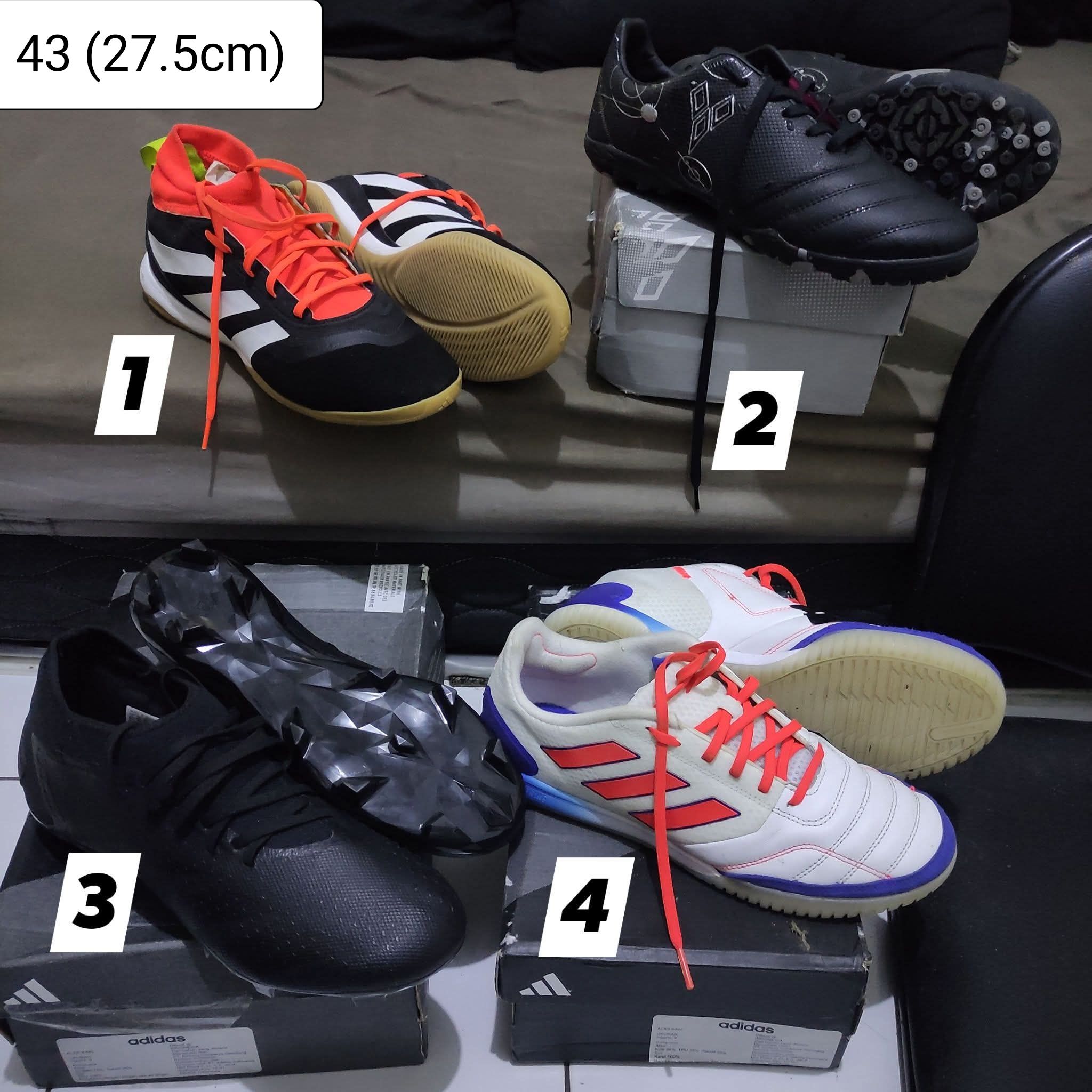 Adidas's size 2 1/2. Nike size 1