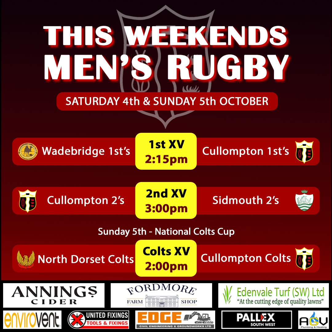 This Weekends Men’s Cully Rugby.... - Cullompton Rugby Club | Facebook