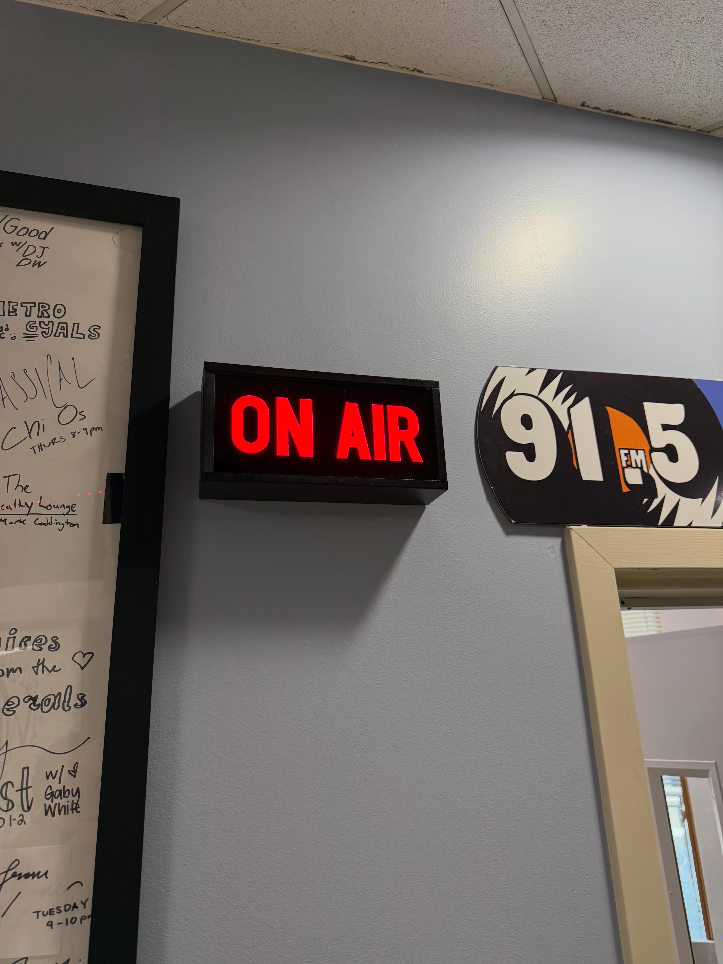 WLUR - A mere decoration for years, the On-Air light at the WLUR 