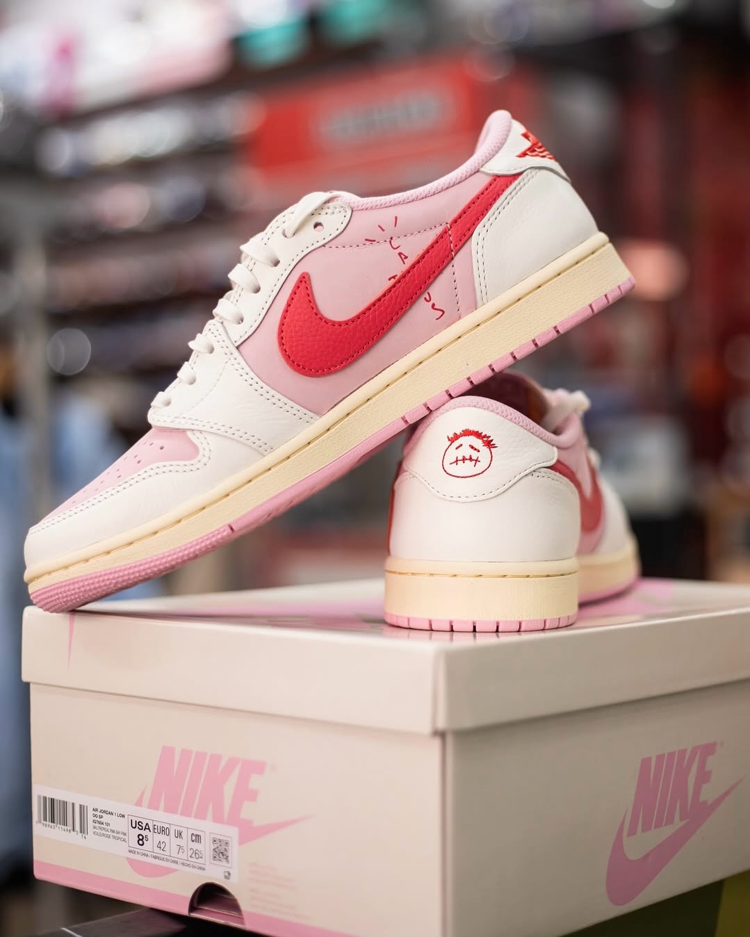 Travis Scott has a new “Tropical Pink” Air Jordan 1 Low collab on
