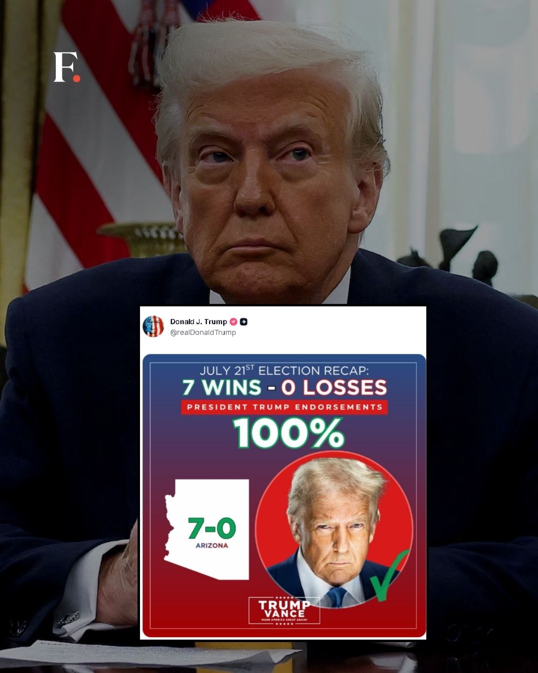 U.S. President Donald Trump shared an election recap on social