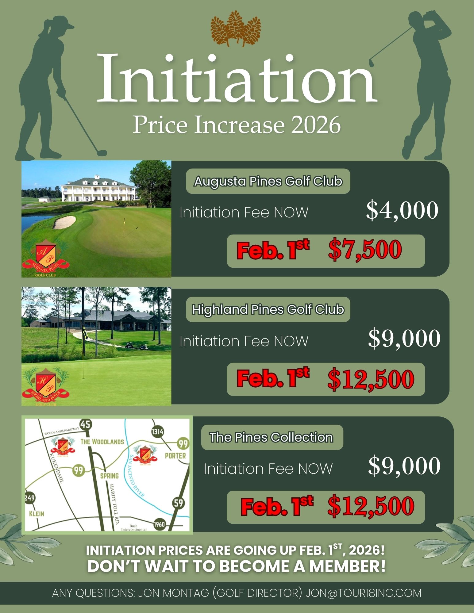 ⛳️ Initiation Fees Are... - Augusta Pines Golf Club | Facebook