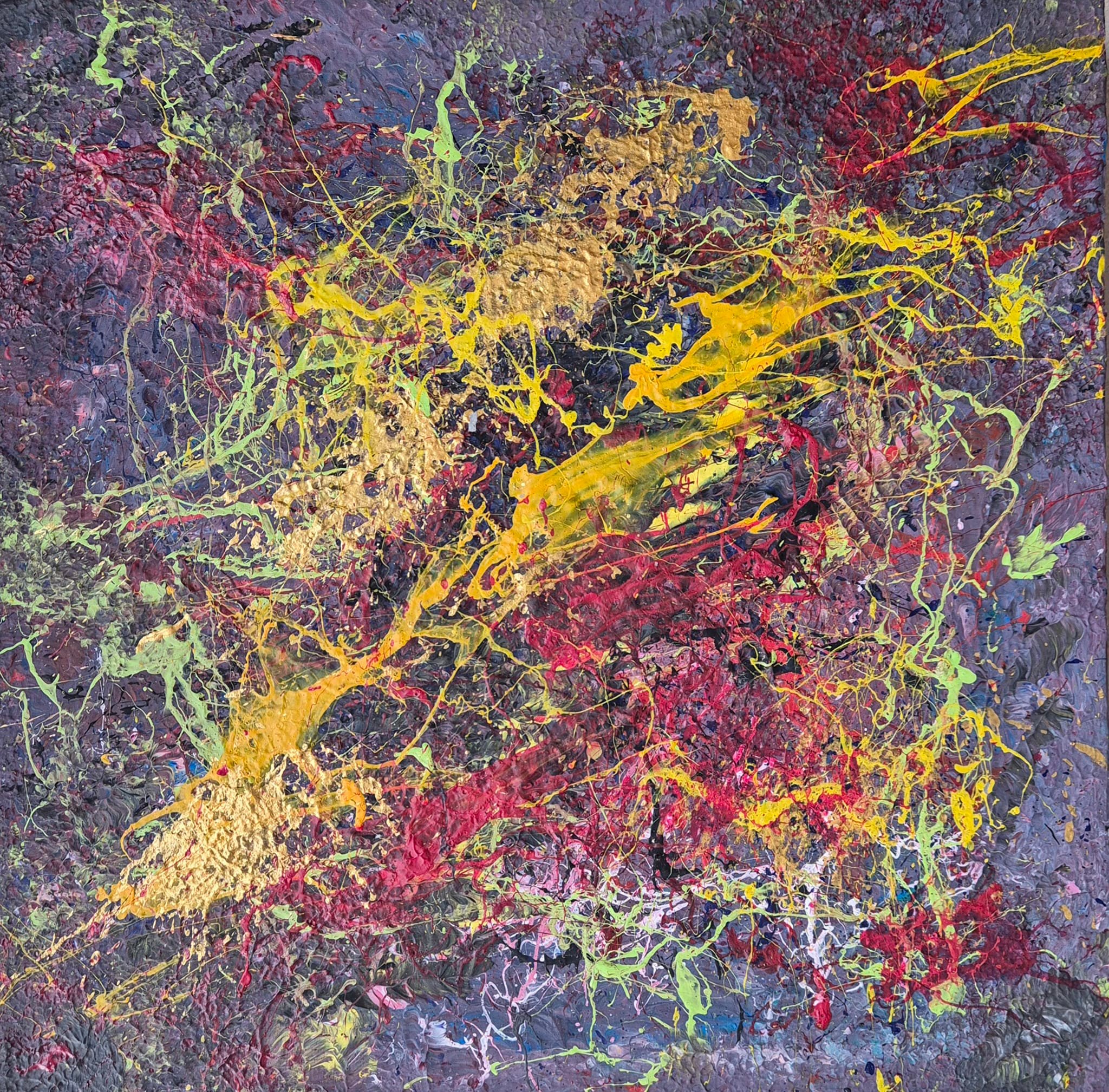 29cm x 29cm x 3.5cm Acrylic/mixed media on canvas