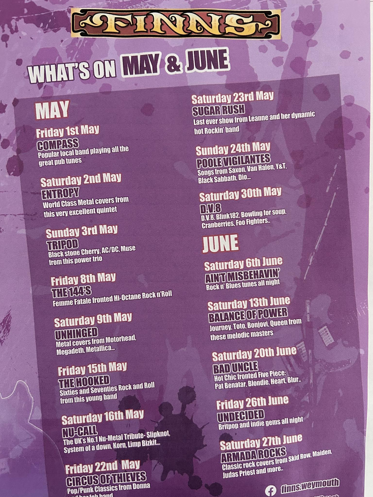 All this great Live music coming up..