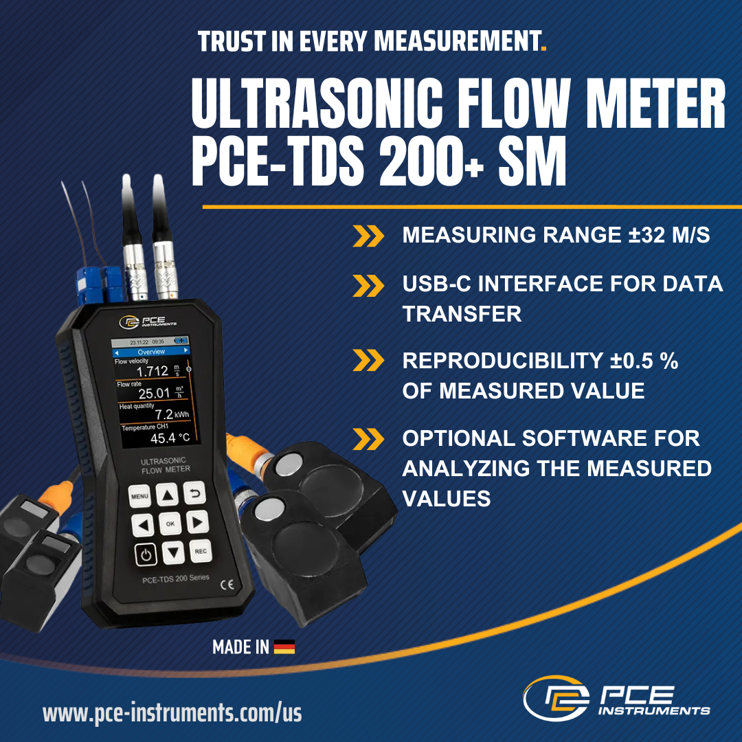 PCE - The PCE-TDS 200 Ultrasonic Flowmeter offers precise and efficient ...