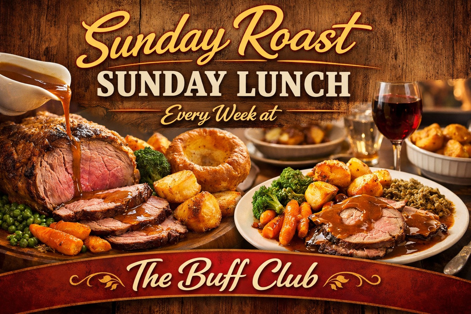 Sunday Roast - Every Sunday at The Buff Club