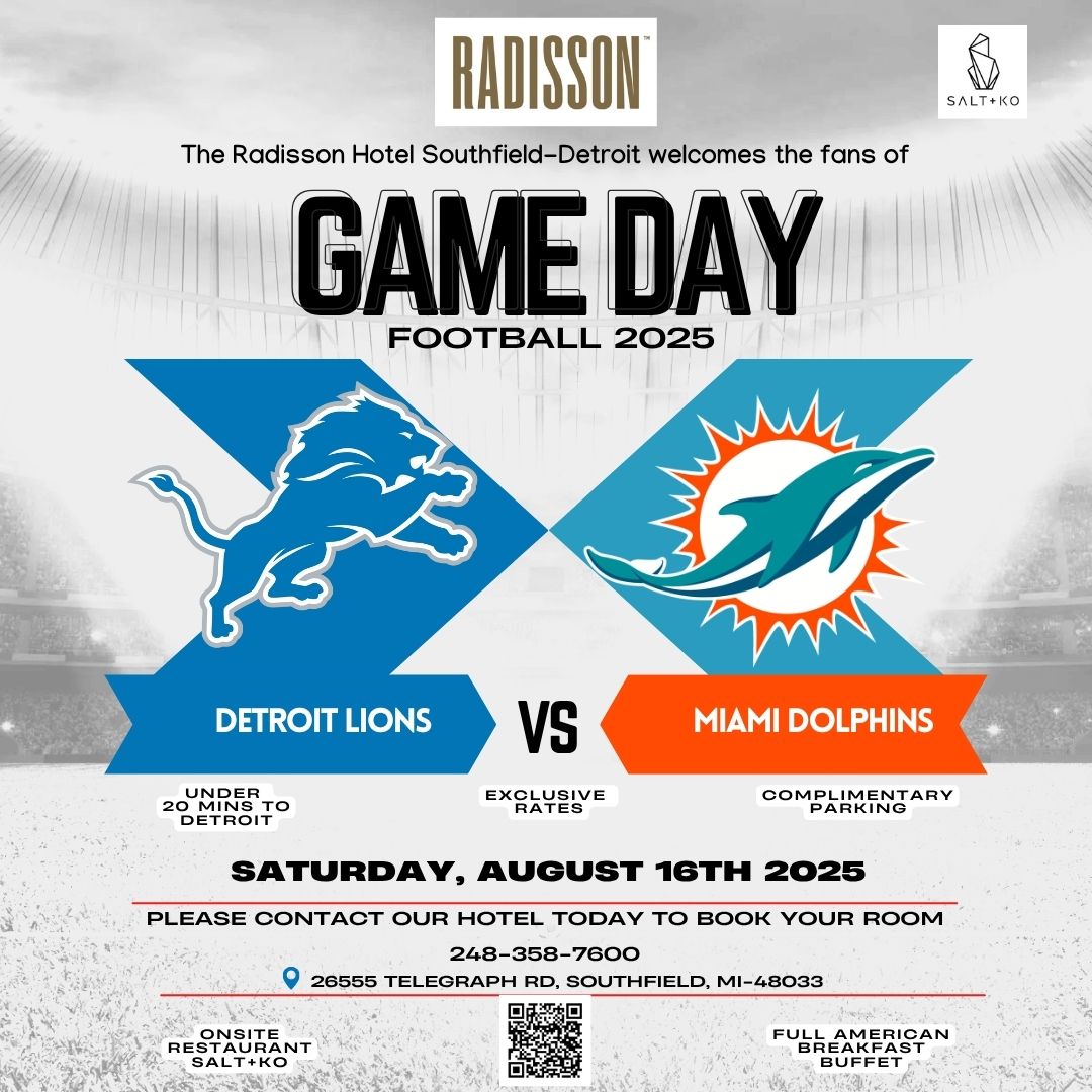Radisson - Welcome, football fans! 🏈 The Radisson Hotel Southfield ...