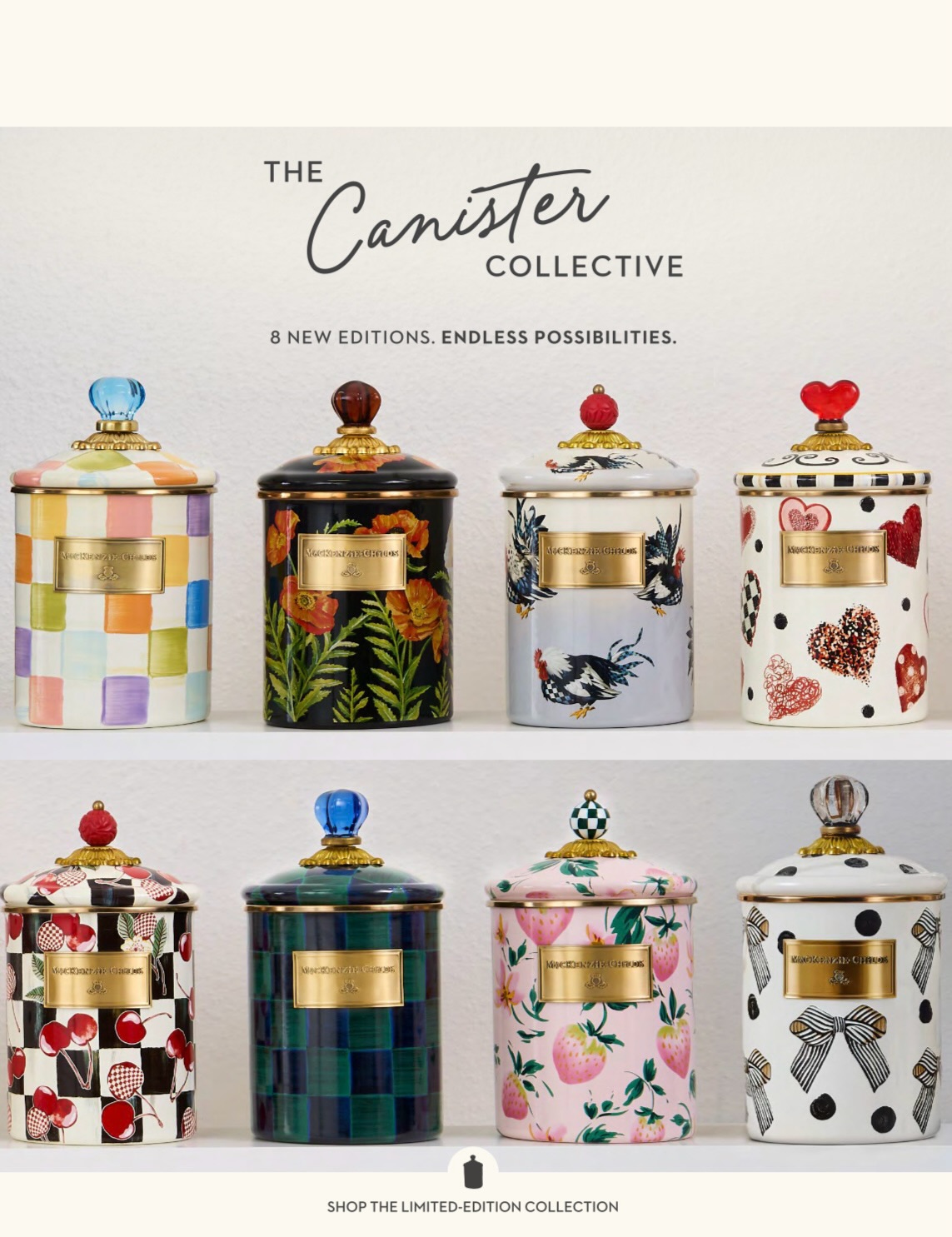 Mackenzie Childs new canister collection at Bucketheads Abilene