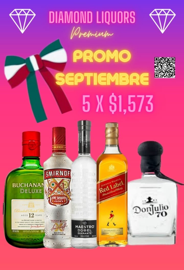 5 botellas x $1,573 -Red label... - Diamond Premium Liquors
