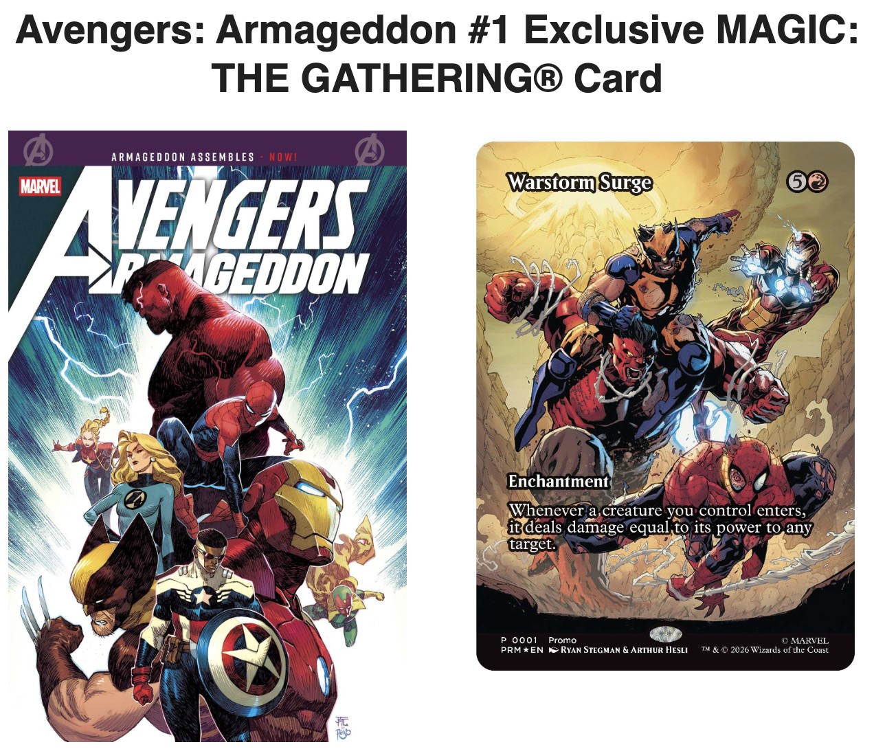 Avengers: Armageddon #1 exclusive Magic card