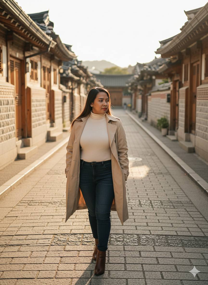 Mima - Ultra-realistic of a tourist in South Korea. The person must ...