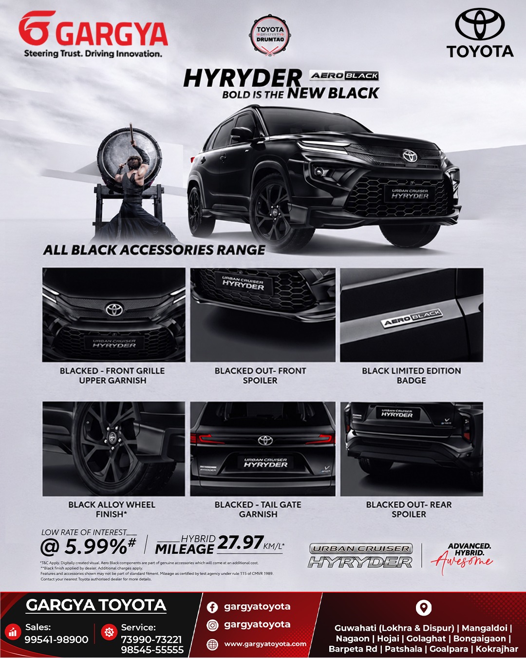 Toyota Urban Cruiser Hyryder Aero Black features