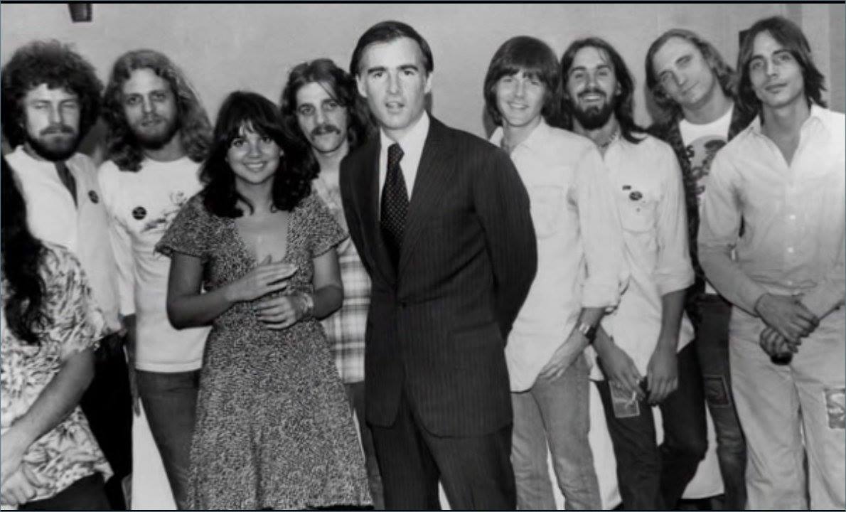Eagles performing with Jackson Browne and Linda Ronstadt, 1976