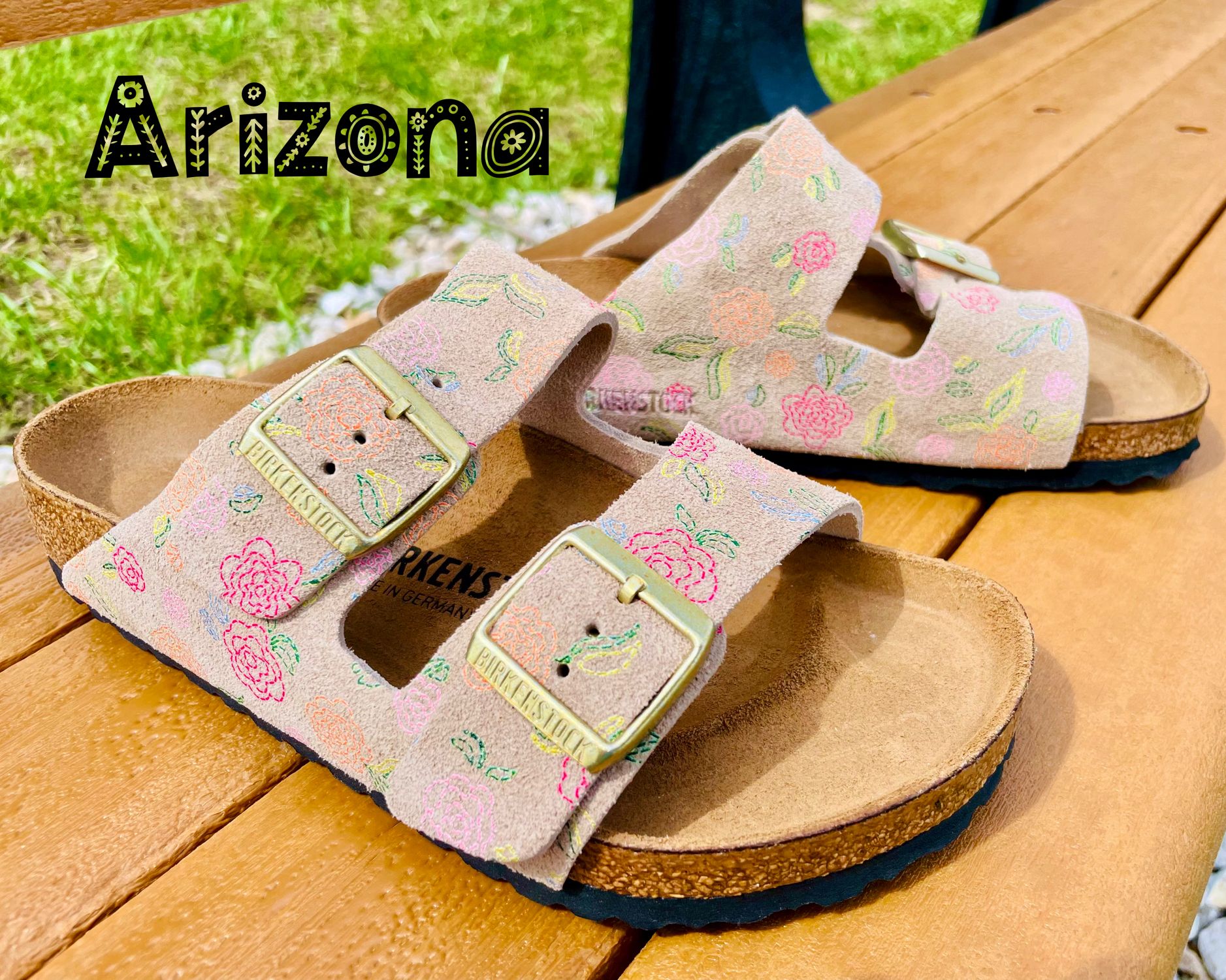 Birkenstock Arizona in Sandcastle Flower Print 🌺