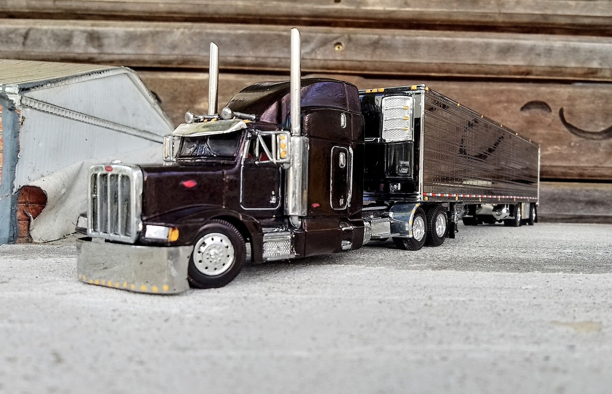 1/64 Scale DCP Parts Black/Silver Rear Lightbar For Tractor Trailer/Semi Models (Series II)
