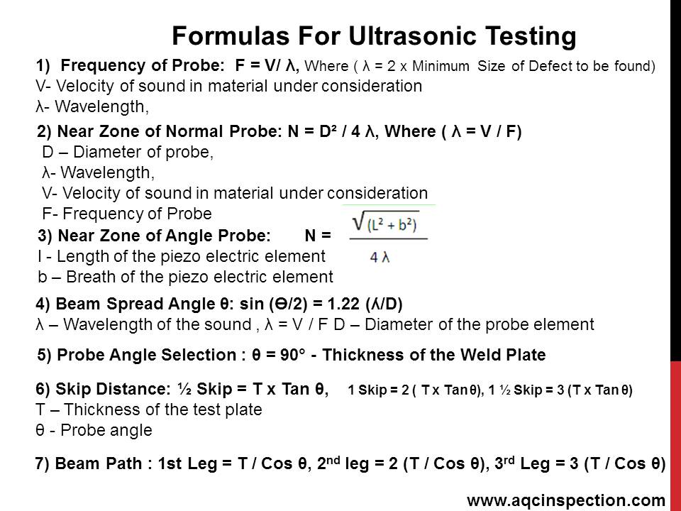 AQC Advanced Quality Center - Important Formulas for #UltrasonicTesting ...