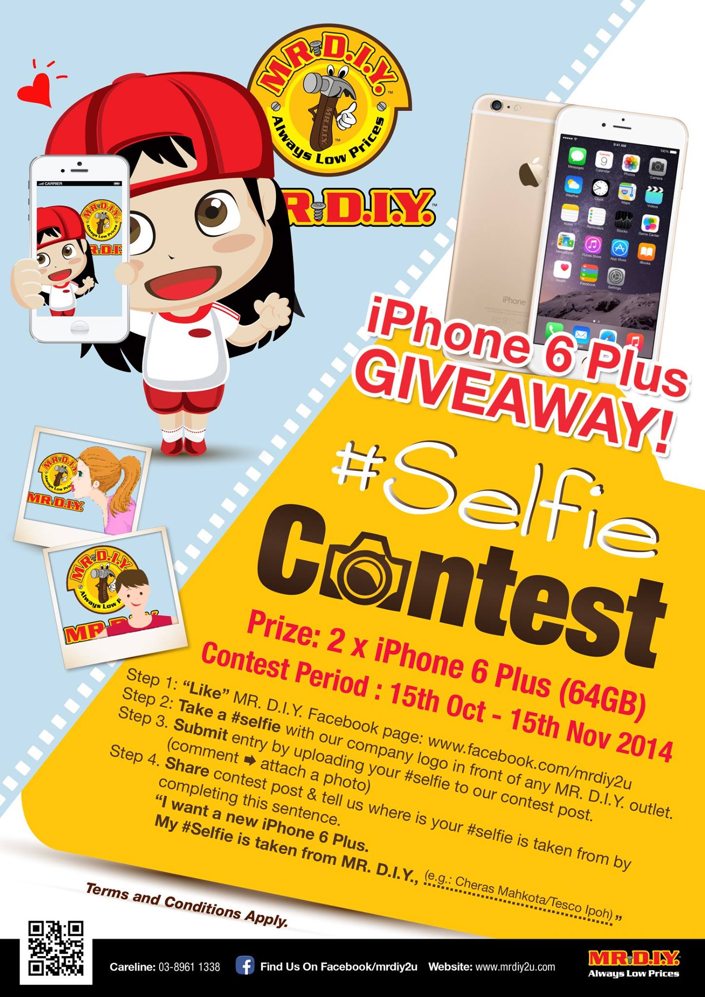 Mr Diy Official Take Part In Mr D I Y Selfie Contest And Stand A Chance To Win Two 2 Brand New Apple Iphone 6 Plus 64 Gb Step 1 Like Us On Fb