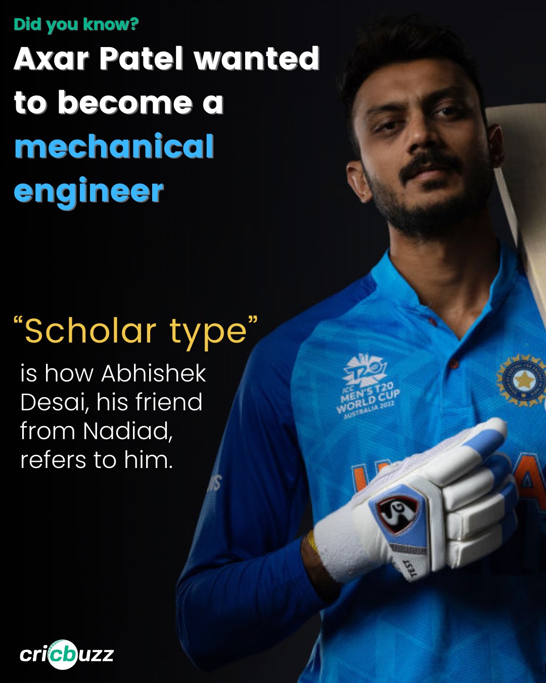cricbuzz - A lot has changed for Axar Patel - he's a World Cup winner ...