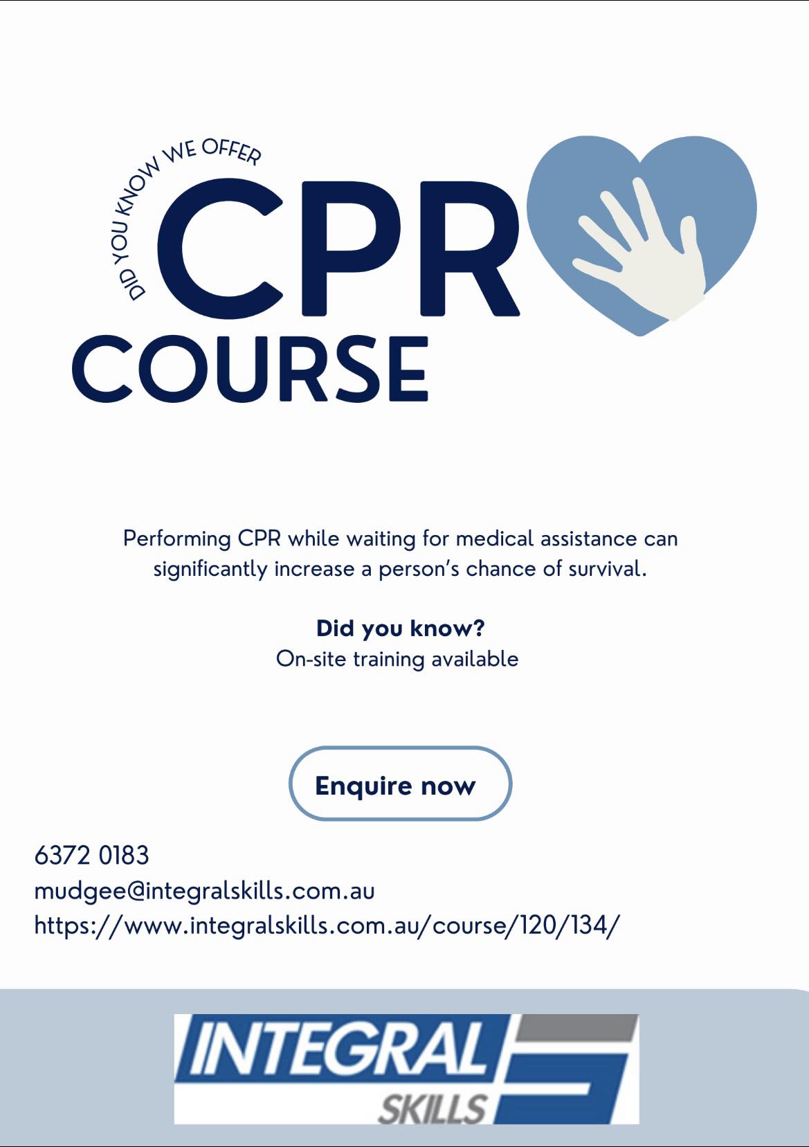 Integral Skills - 🌸 Course Availability Mudgee 🌸 Our... | Facebook