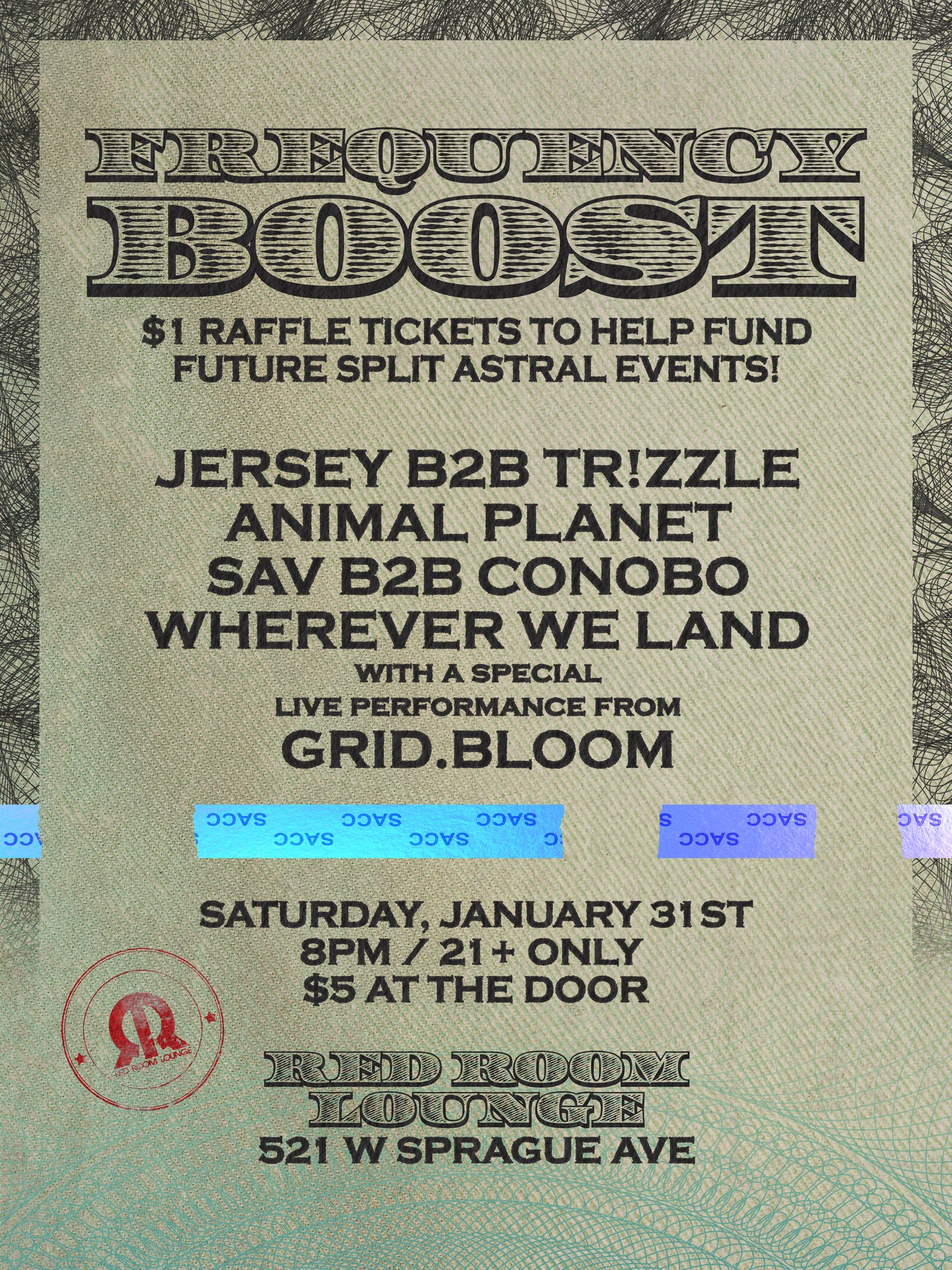FREQUENCY BOOST - MUSIC + RAFFLE W/ $1 TICKETS!