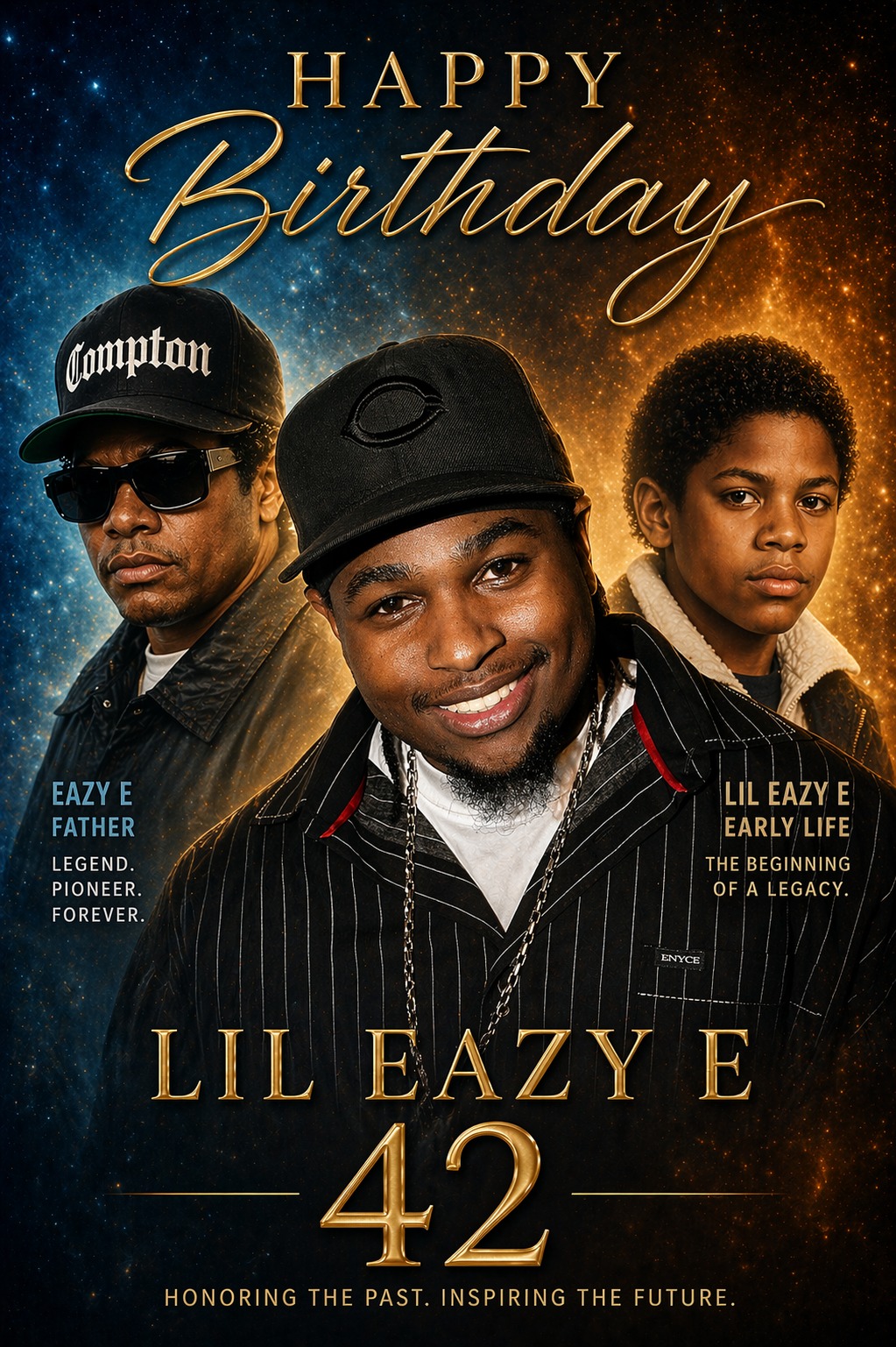 Lil Eazy-E (Eric Darnell Wright Jr.), born April 23, 1984, in