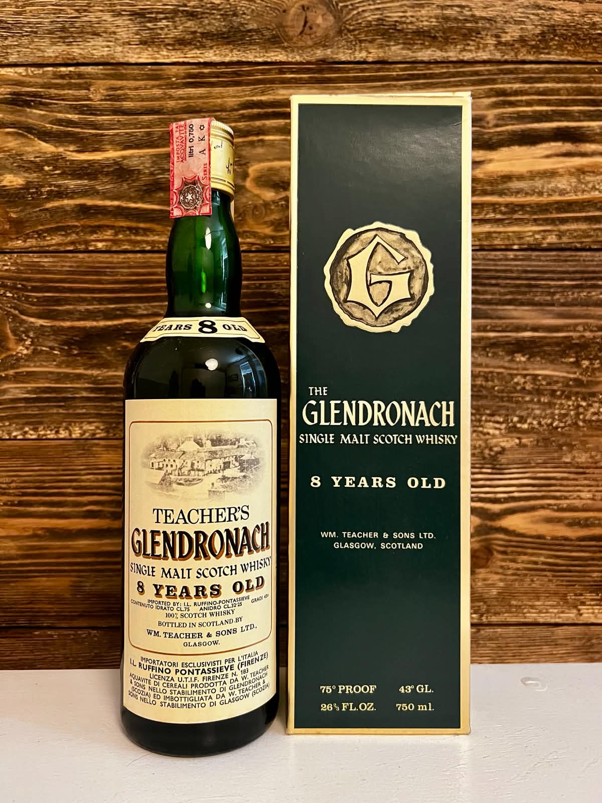 1980's The GlenDronach 8 Year (Teacher's Era). 43% ABV, 750ml