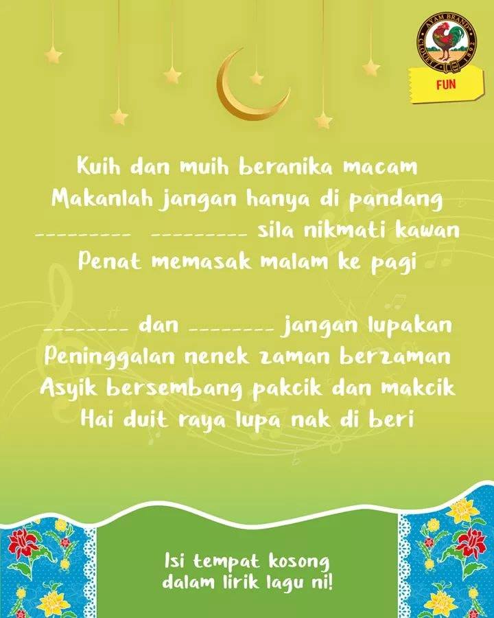 Perpustakaan Desa Kg Balik Bukit Perlis Masih Dalam Suasana Syawal Lagi Kan Jom Buat Aktiviti Isi Tempat Kosong Dalam Lirik Lagu Tersebut Facebook