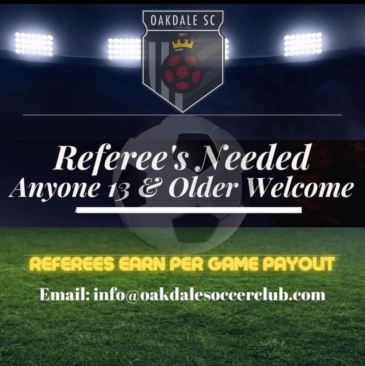 Oakdale Soccer Club - 🚨UPDATED 🚨 📣IN PERSON REFEREE TRAINING📣 ...