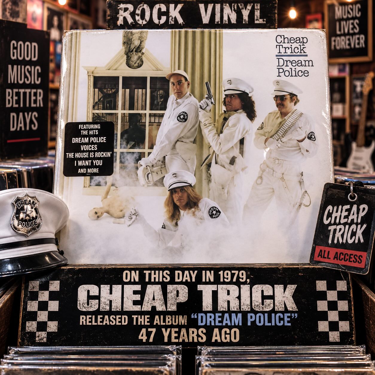 Cheap Trick Dream Police 直筆サイン入りCD On this day in 1979, Cheap Trick released the album “Dream Police”!!