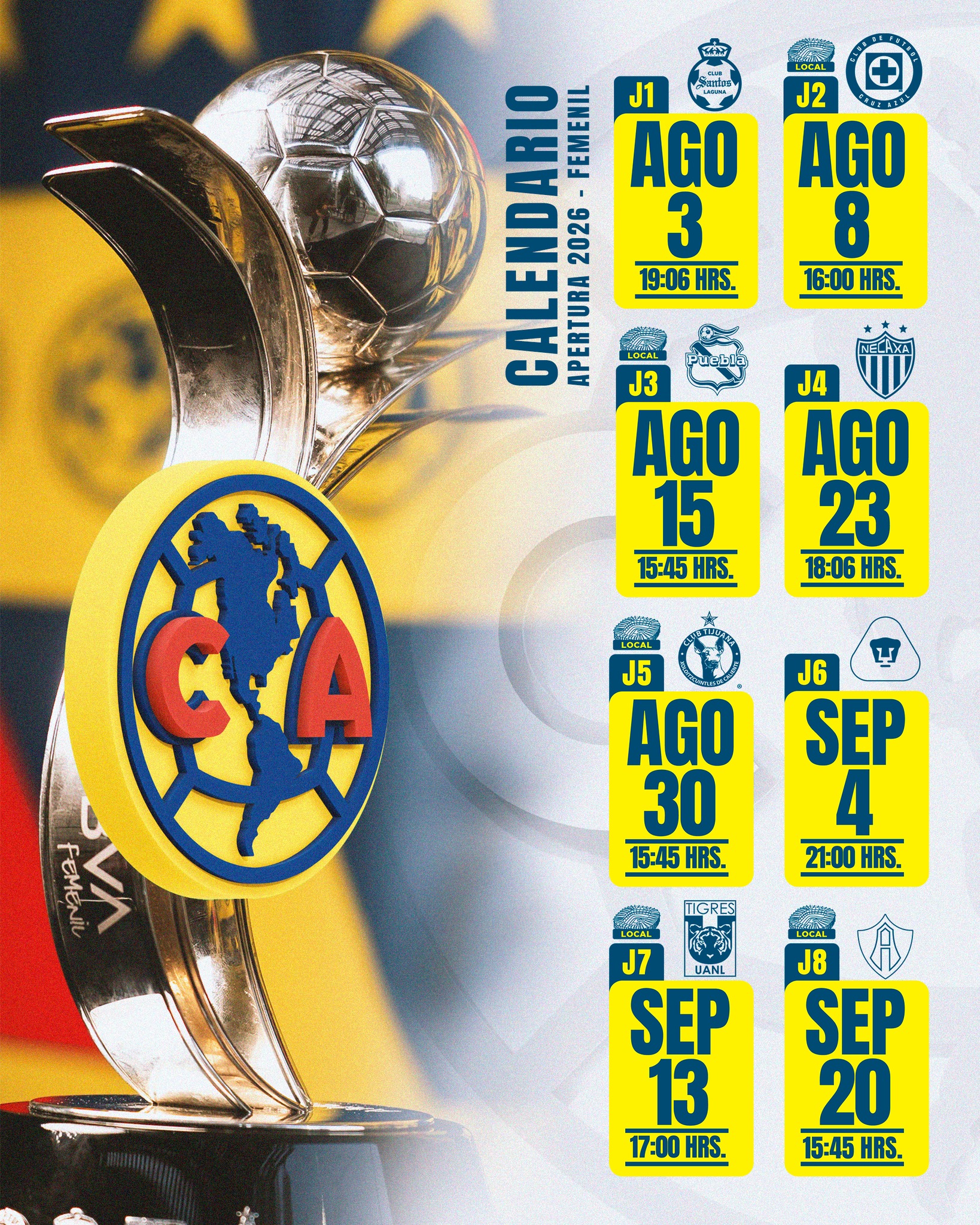 Ya tenemos el calendario del Apertura 2026. 🗓️ Es momento de apartar l