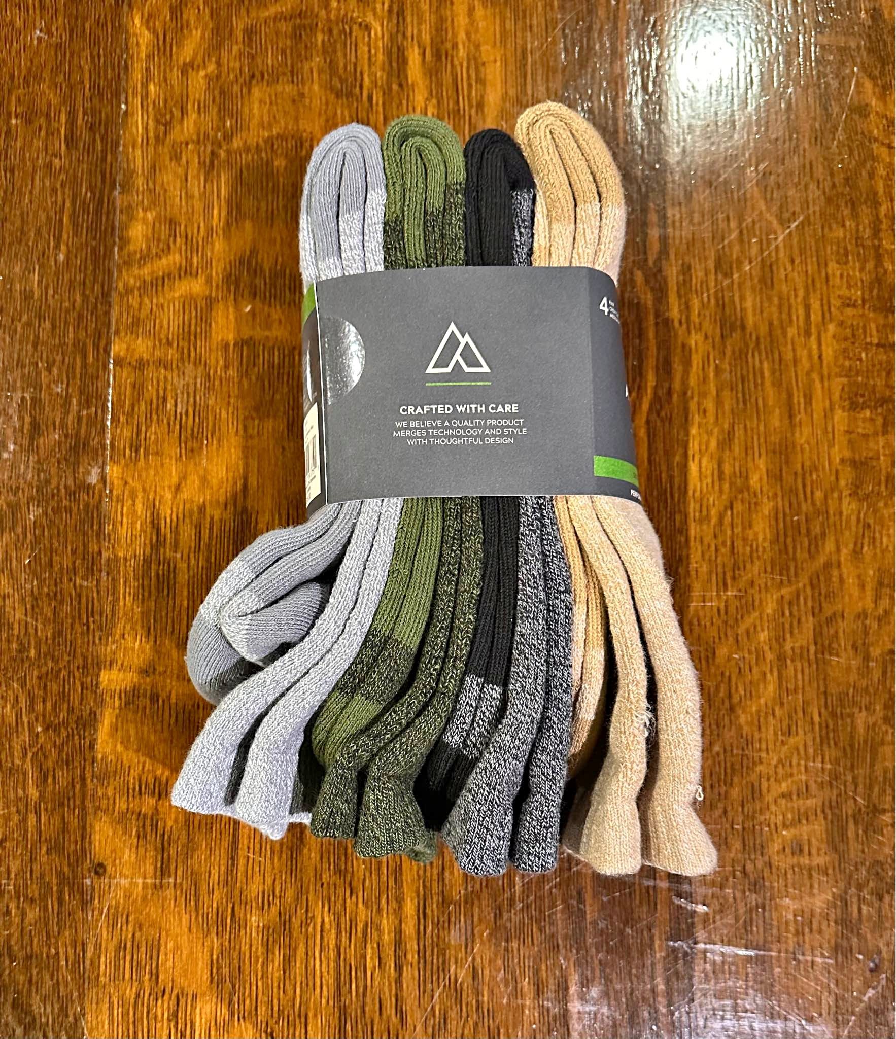 Alpine Design Hiking Socks 4 Pack Mens L Crew Performance Outdoor NWT ...