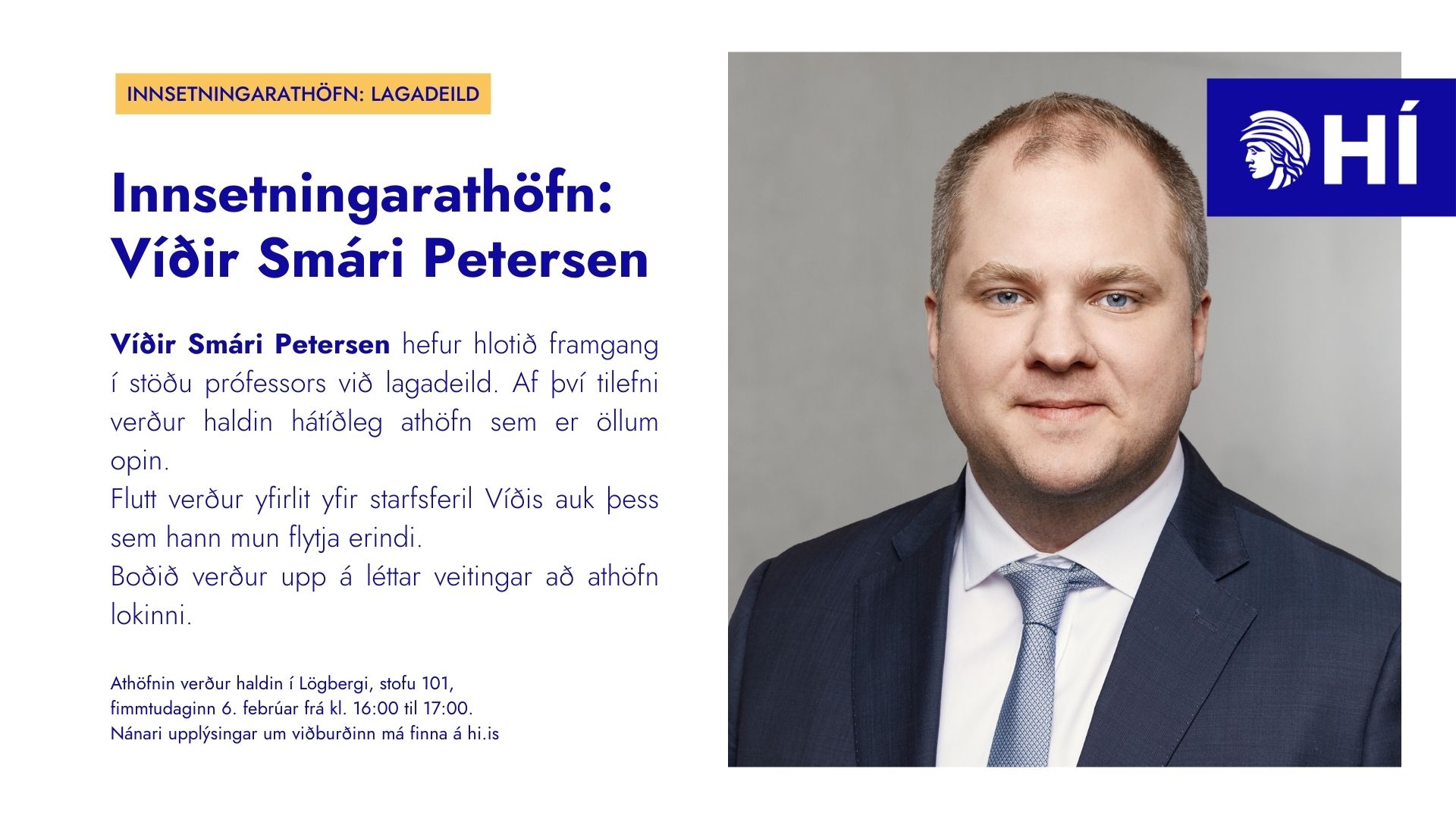 Innsetningarathöfn: Víðir Smári Petersen