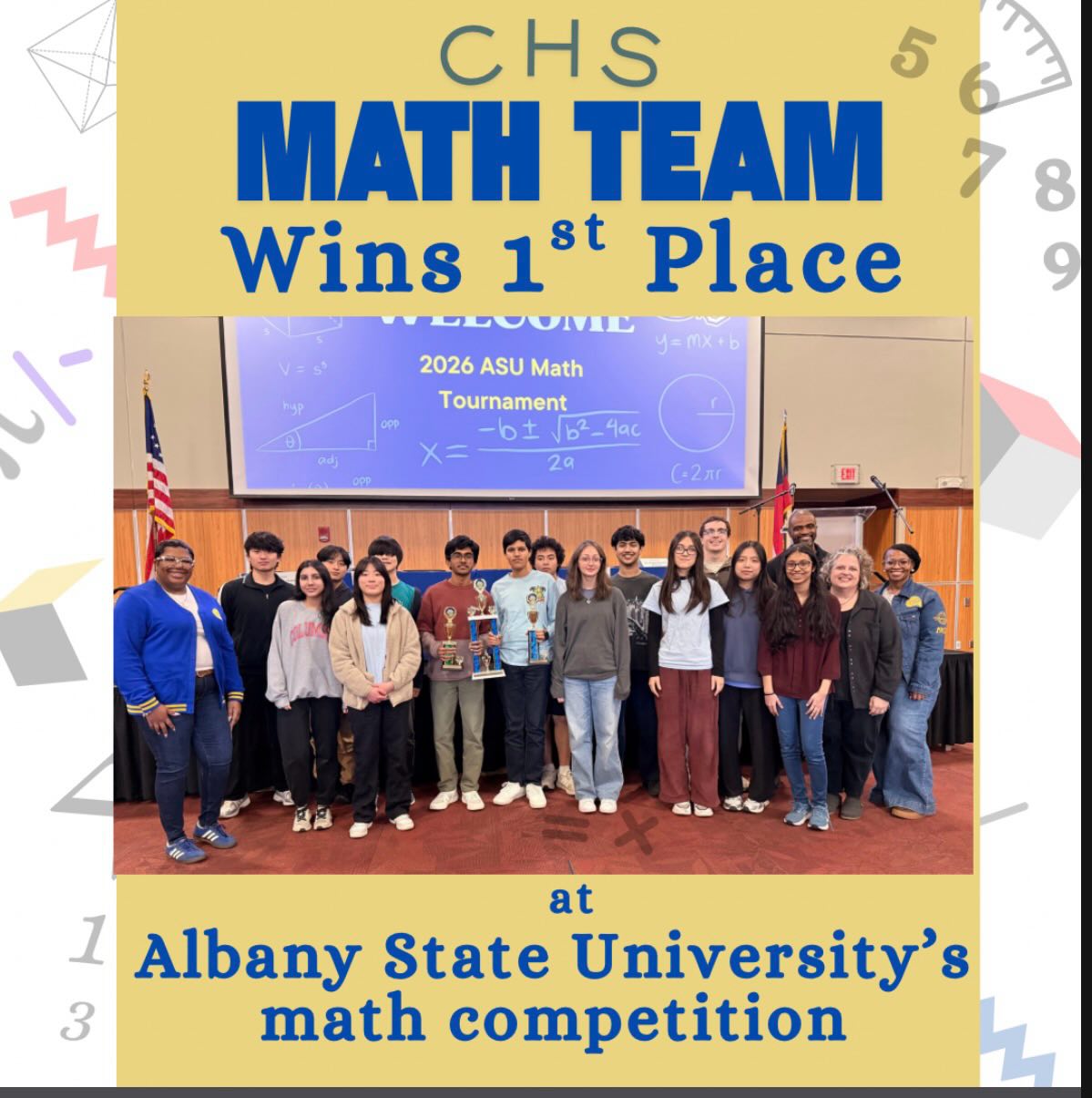 The math team won 1st place at... - Columbus High School | Facebook