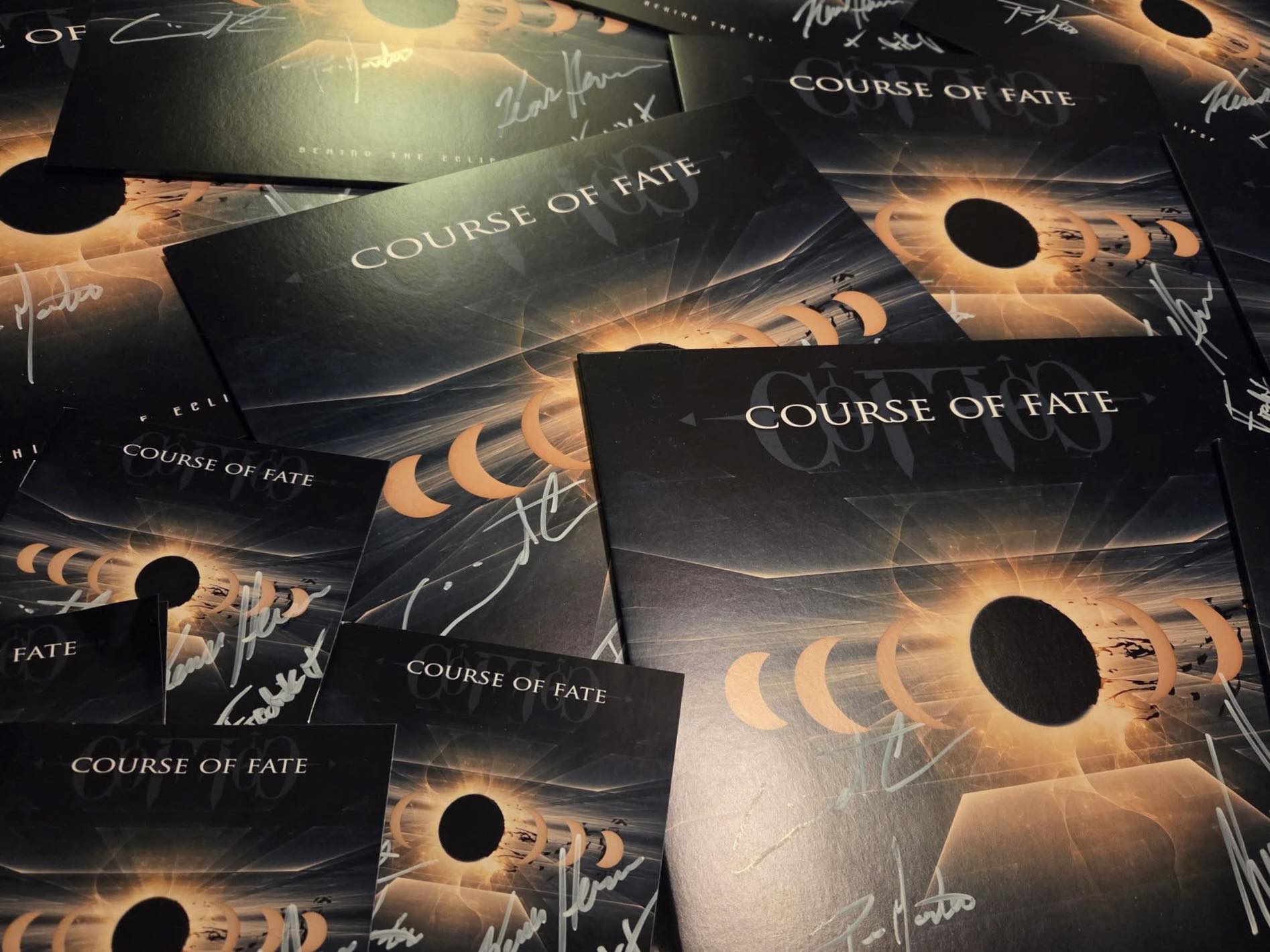 A bunch of signed Course Of Fate albums ready for shipping ???