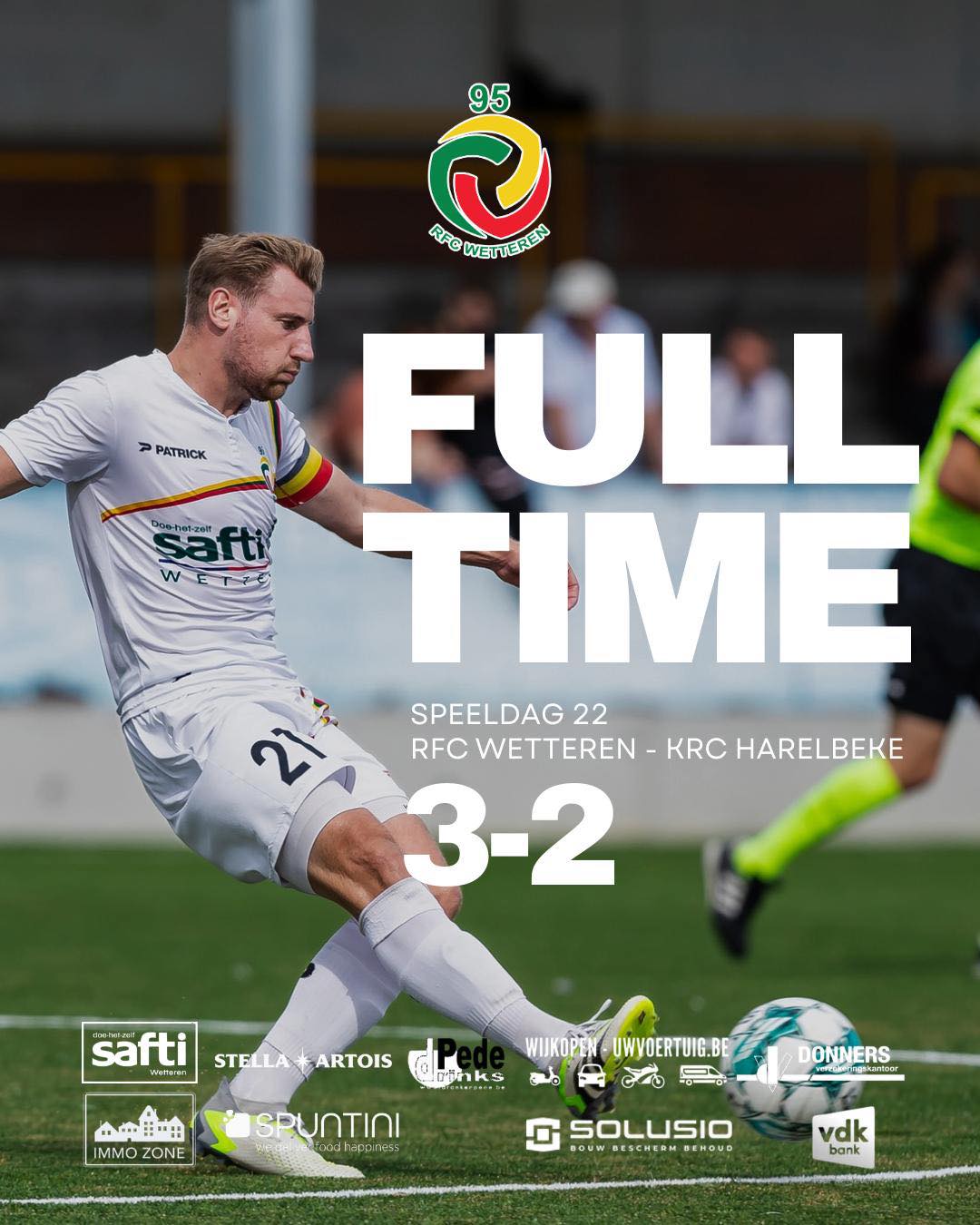 RFC - RFC Wetteren wint met 3–2 na 90 minuten strijd in moeilijke ...