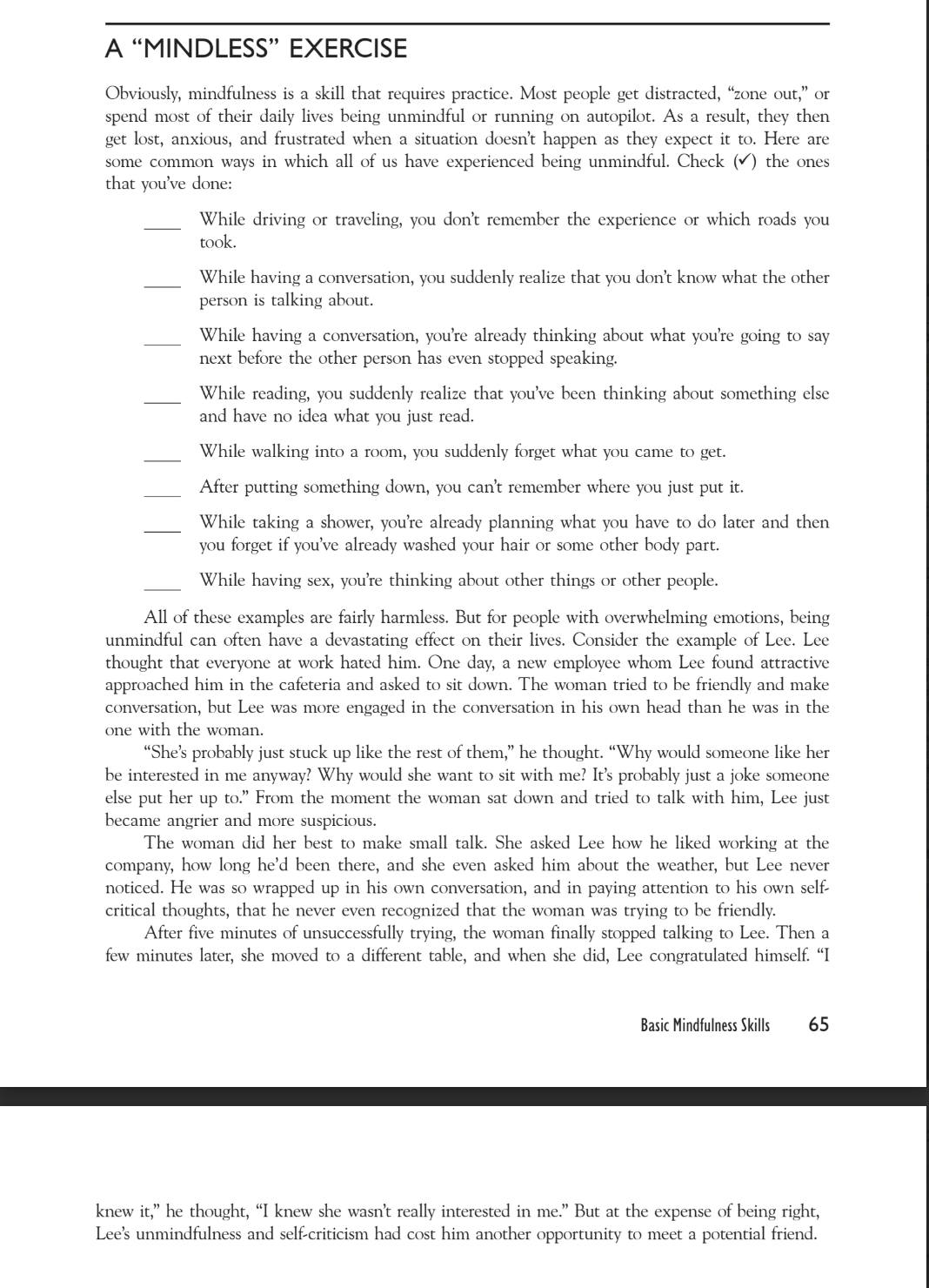 DBT - DBT Skills. Mindfulness. A “MINDLESS” EXERCISE Obviously ...