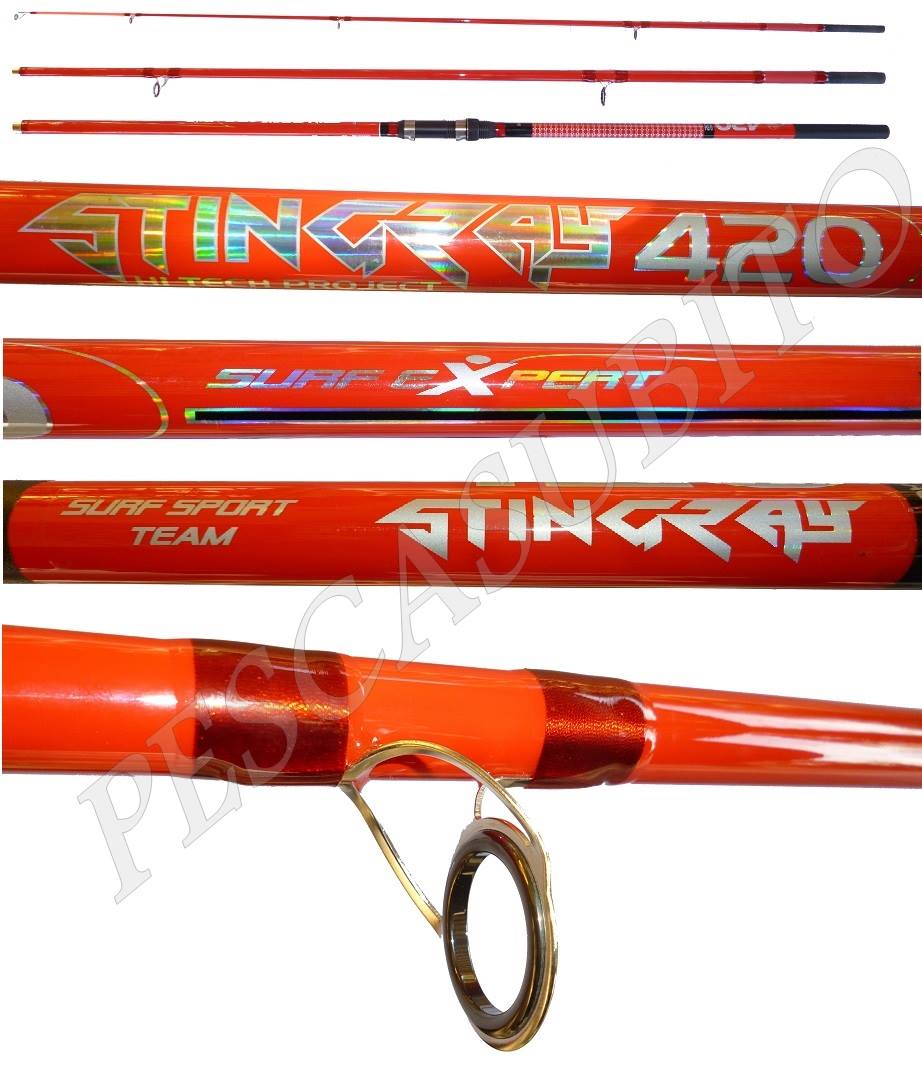 Canna Da Surfcasting Sunset TS 090 Fighter 420 – 4,20 Metri, 3 Pezzi, Lancio 100-225g, Carbonio