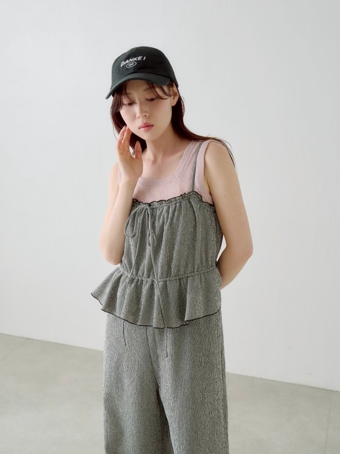pick up item】 ペプラムキャミサロペット ¥8,690 color: black black