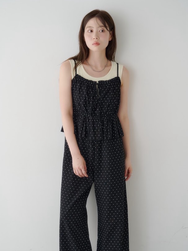 pick up item】 ペプラムキャミサロペット ¥8,690 color: black black