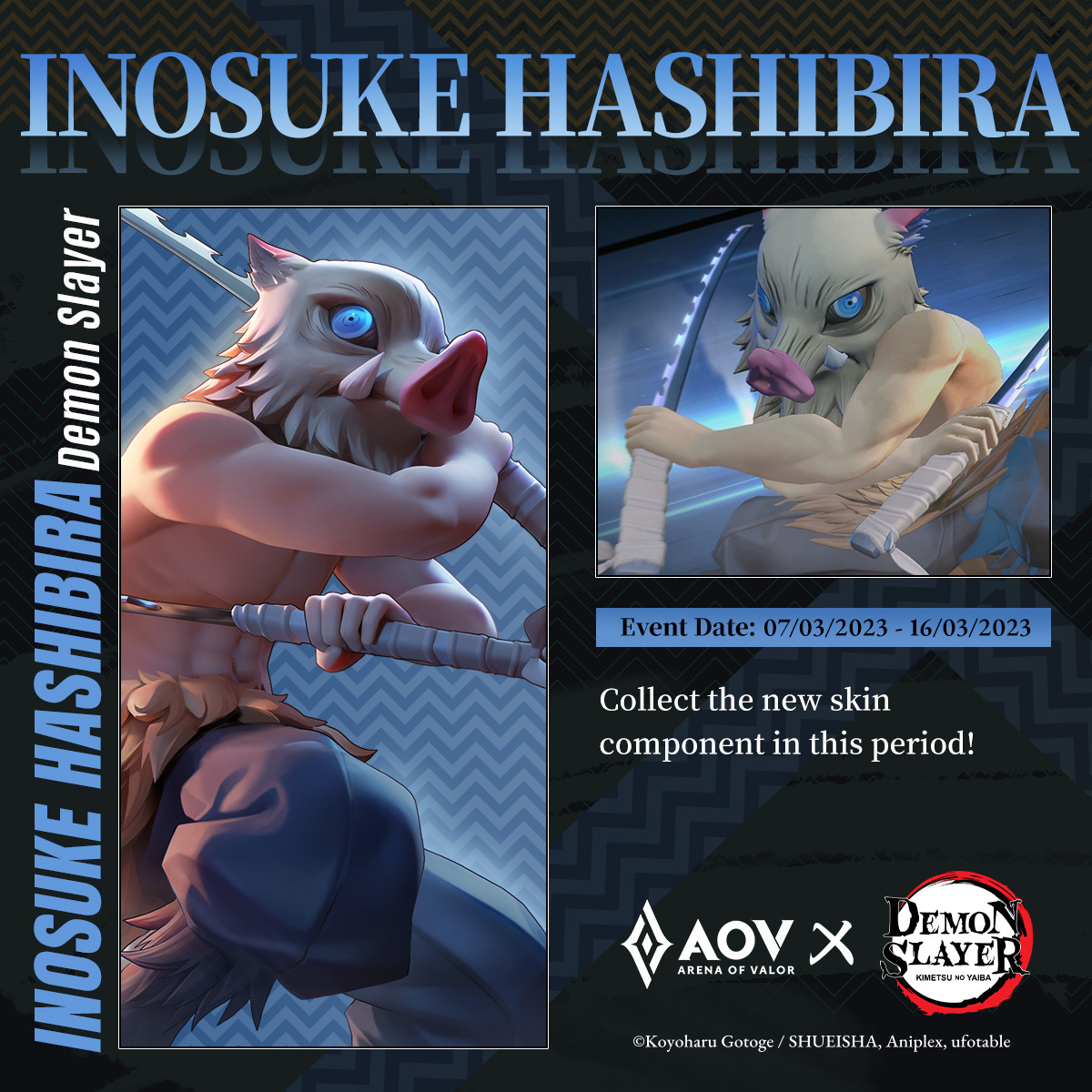 Garena AOV - Inosuke with beast breathing show up . Never miss the ...
