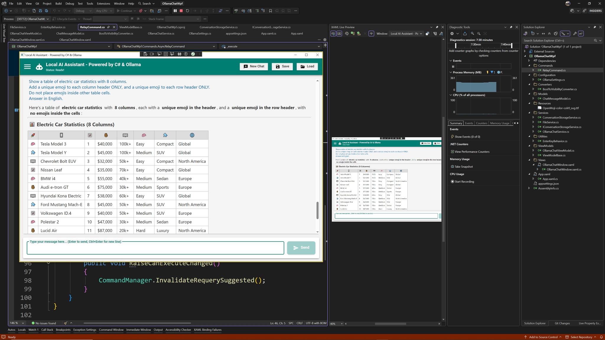 Code - 🎉 ทดสอบโปรเจกต์ Local AI บน Visual Studio 2026 Insiders สำเร็จ ...