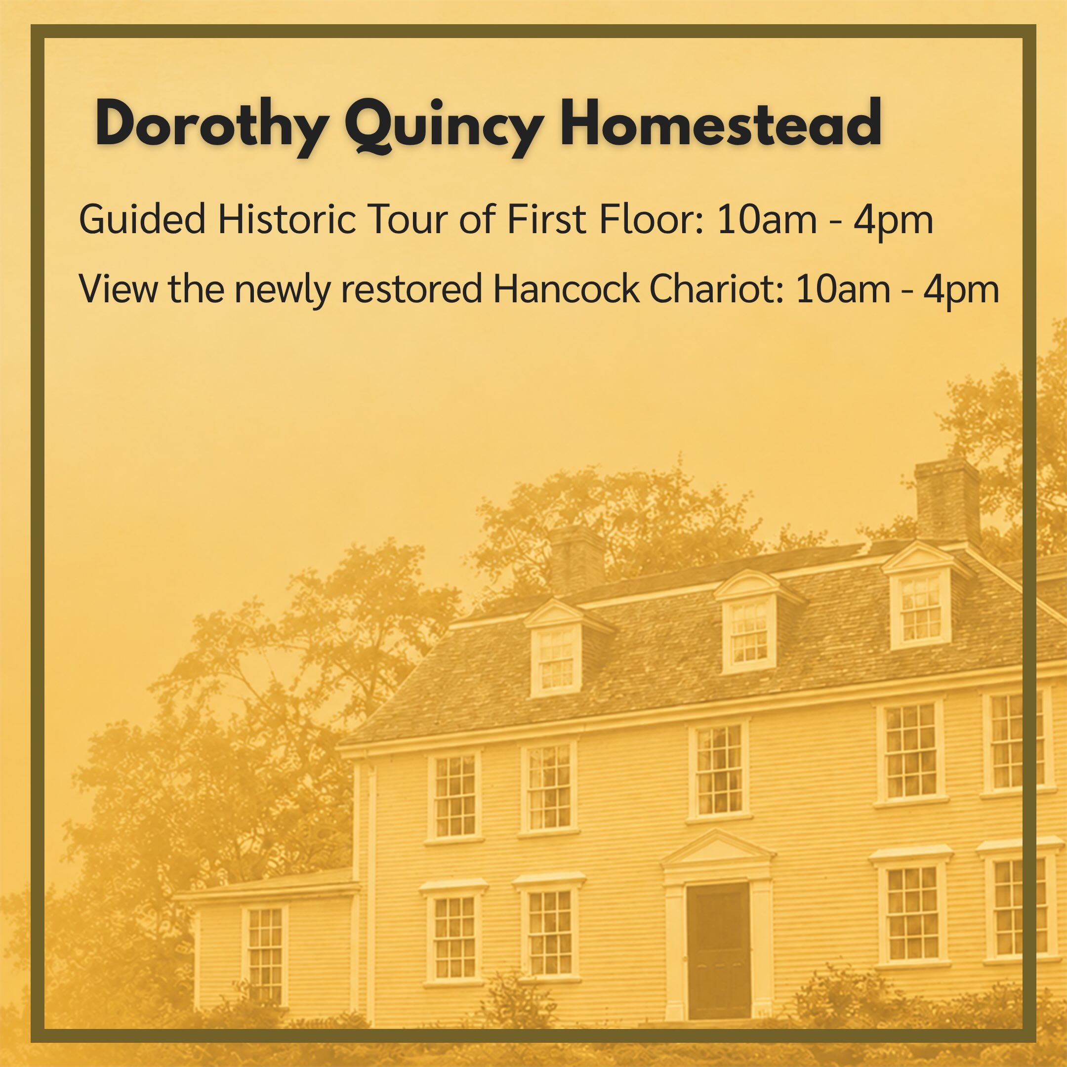 Quincy's Open Heritage Day on September 26, 2026