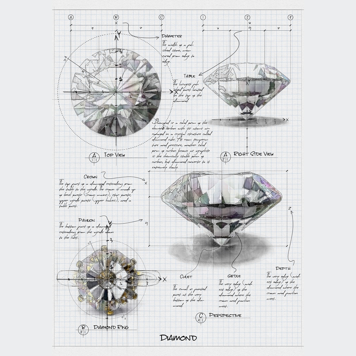 The Luxury - Fun fact Friday! Here are the different parts of a diamond ...
