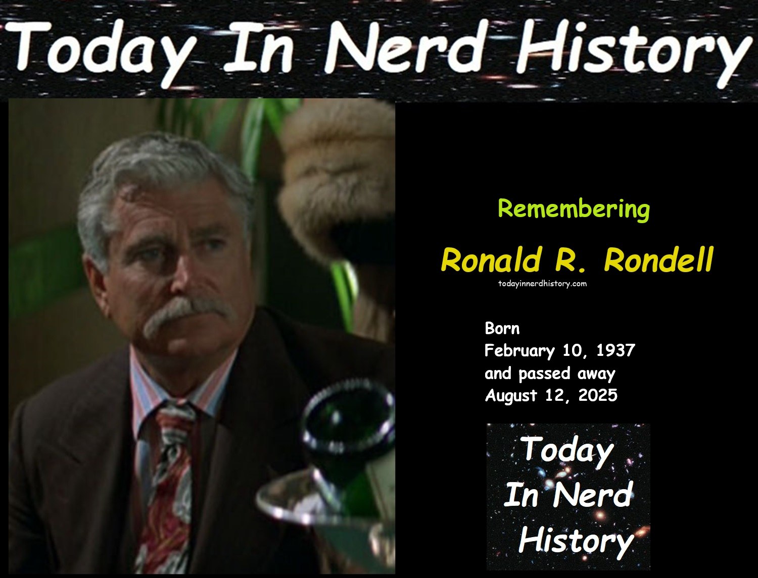 Today - 02-10 Remembering Ronald R. Rondell, born February 10, 1937 and ...