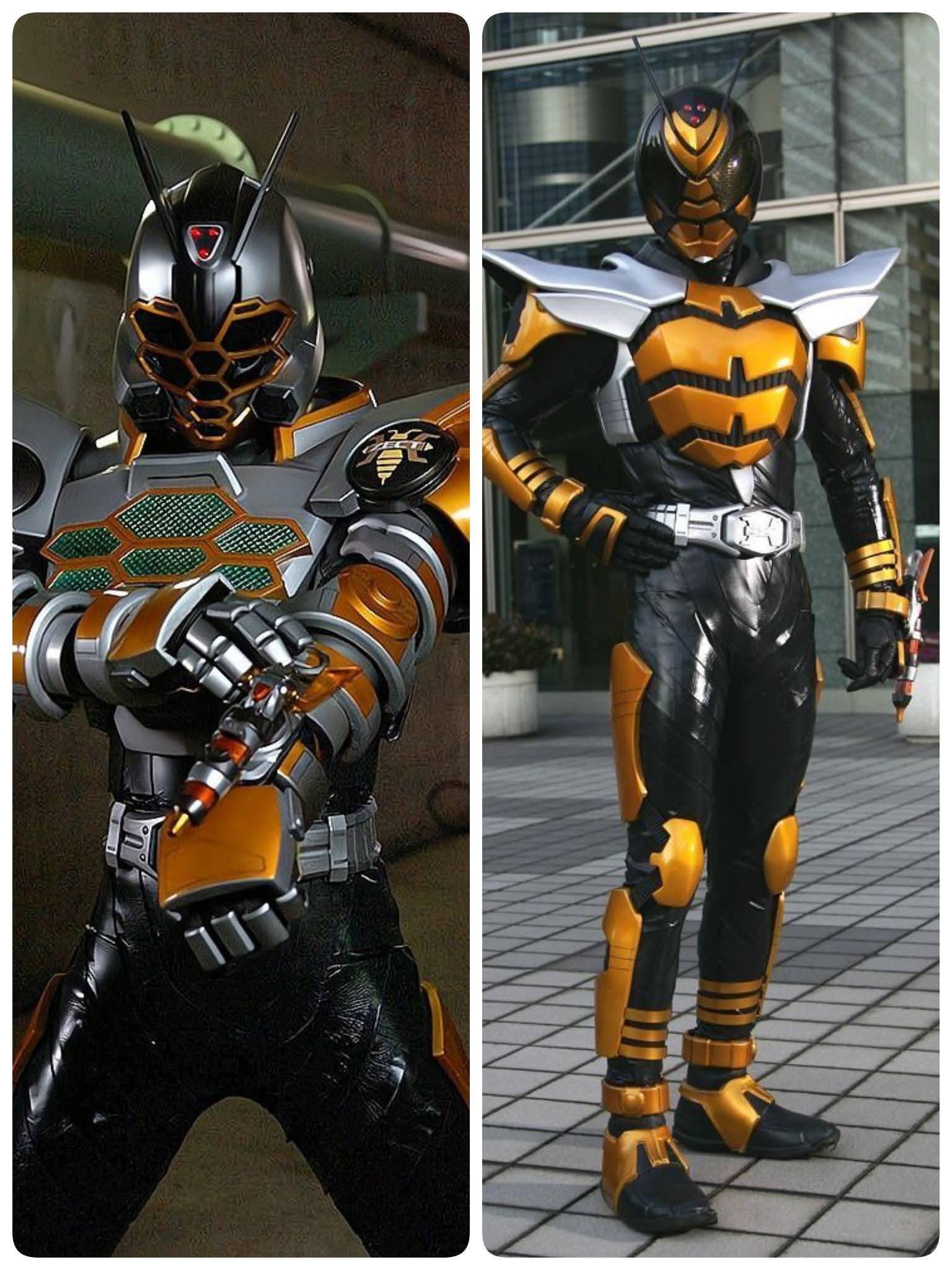 All Kamen Rider Kabuto Riders in their Armored and Cast Off Forms