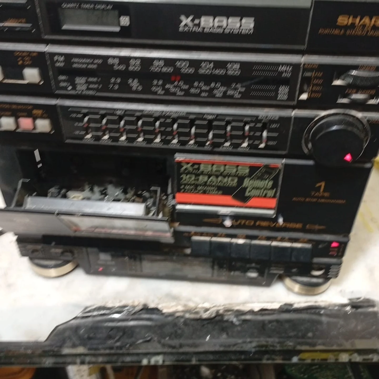 Sharp GX-68 portable stereo radio cassette recorder. 1980s model