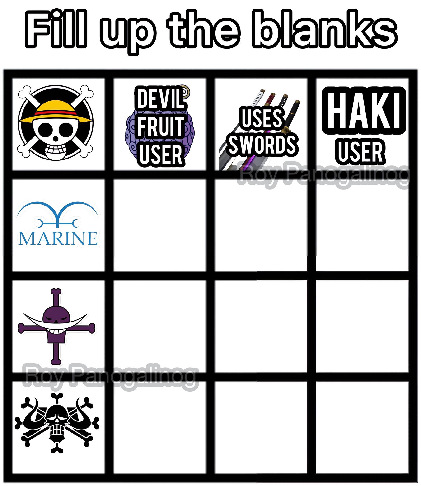 one piece character knowledge test
