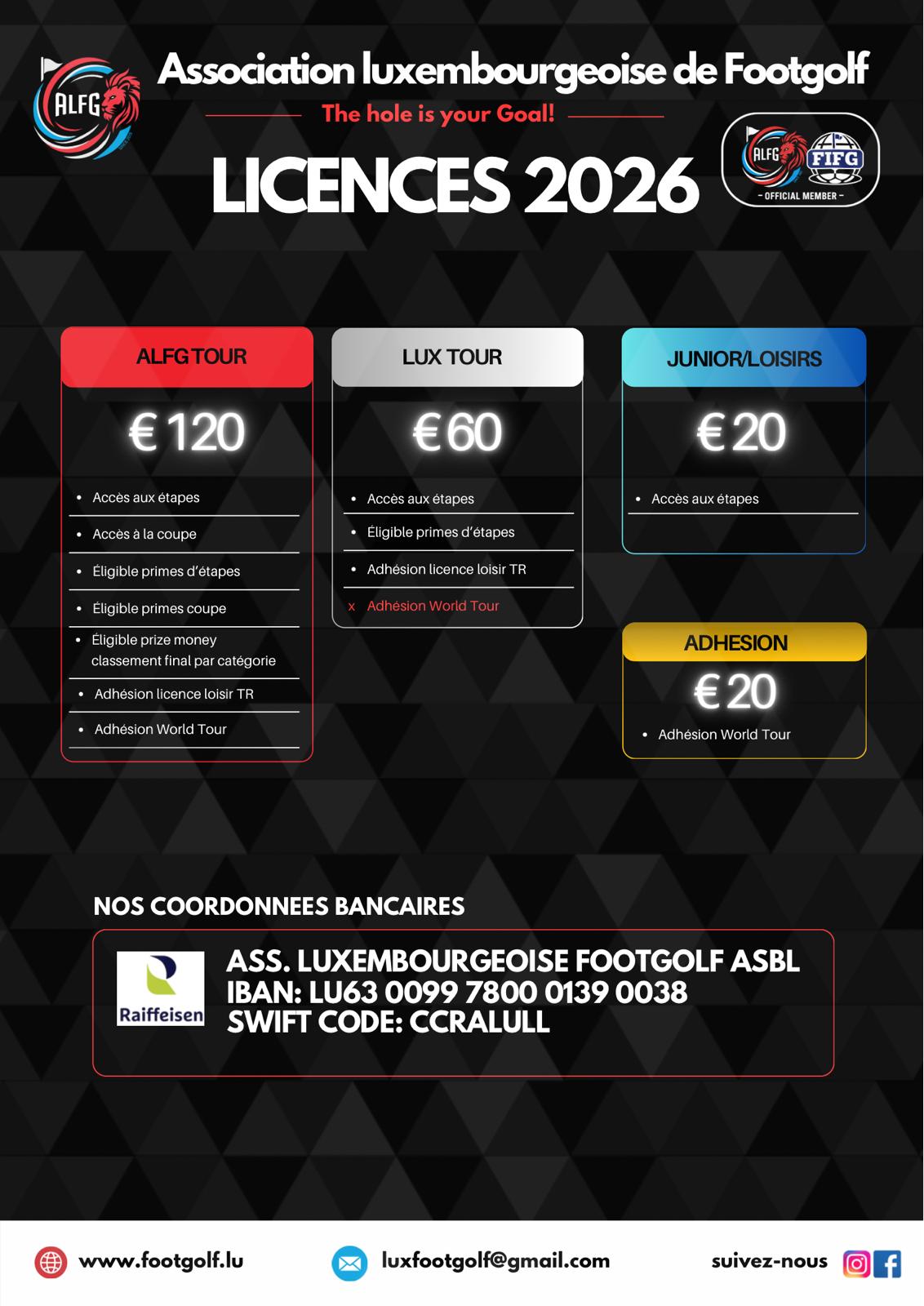 ALFG - 𝗦𝗔𝗜𝗦𝗢𝗡 𝟮𝟬𝟮𝟲 – Licences ALFG désormais disponibles ⛳️⚽ La saison ...