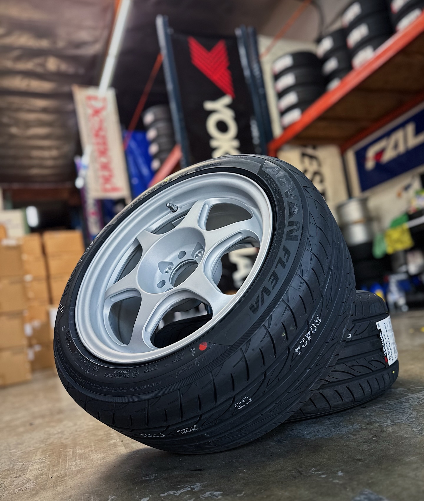 205/50/15 Yokohama Advan V701 on 15x8 GroupB NC01 wheels