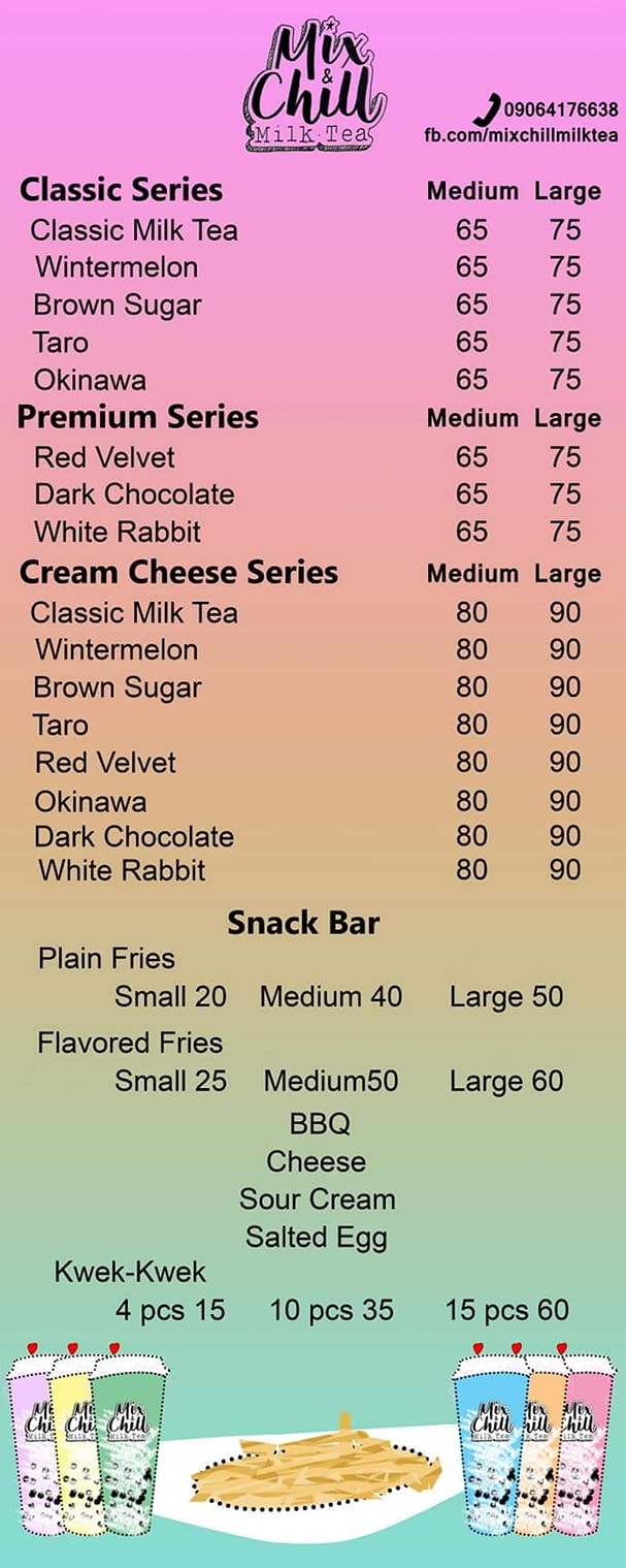Updated menu list 📃😘 White Rabbit... - Mix & Chill Milk Tea | Facebook